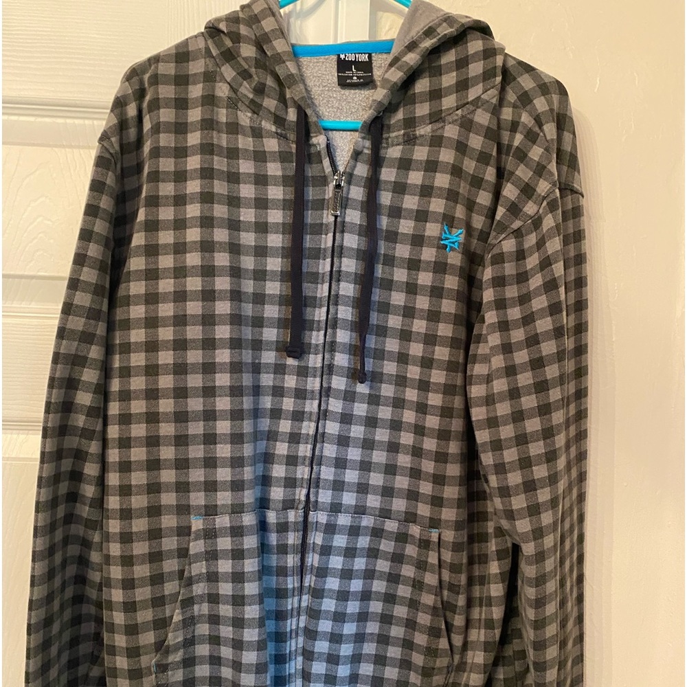 Men’s Zip Up hoodie~Large~Zoo York brand~gray&black